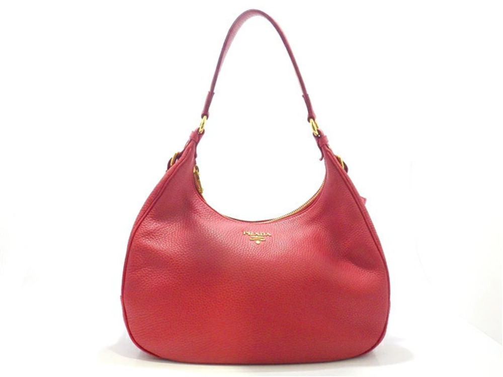 Prada Bag Hobo Embossed Red